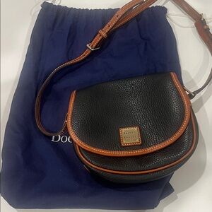 Dooney & Bourke Black and Tan Leather Crossbody